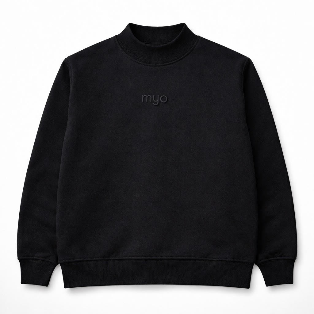 Black Somber Mock-Neck