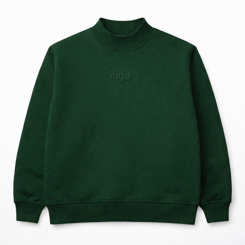 Green Somber Mock-Neck